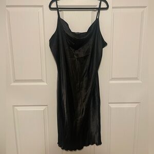 BEBE midi slip dress black satin size XL plus size